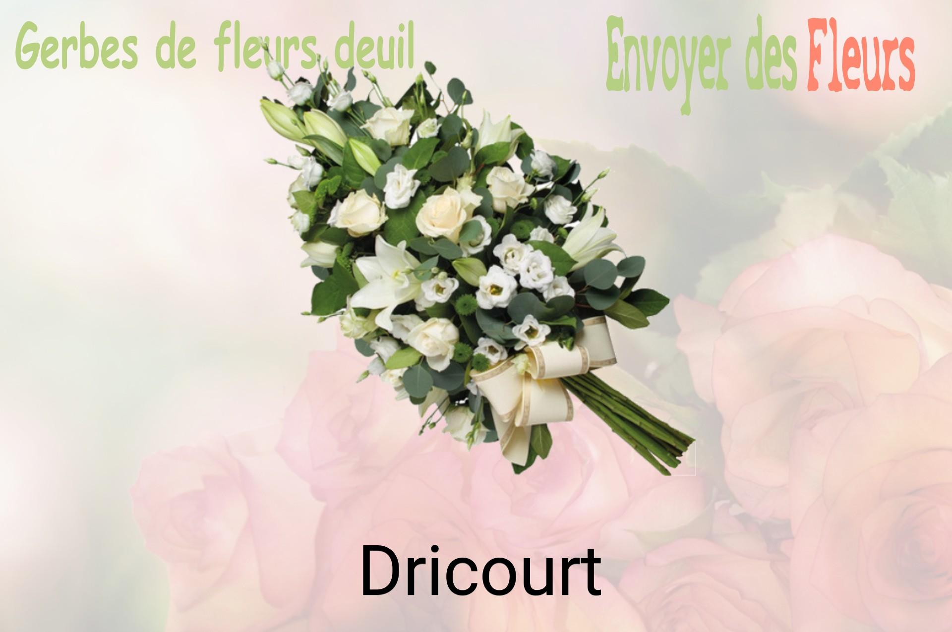 Gerbe de fleurs de deuil livrée à Dricourt